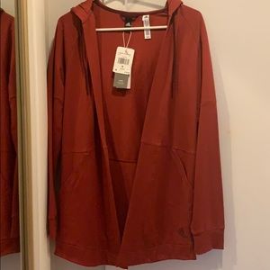 NWT Red Adidas Hooded Cardigan Cover Up Small